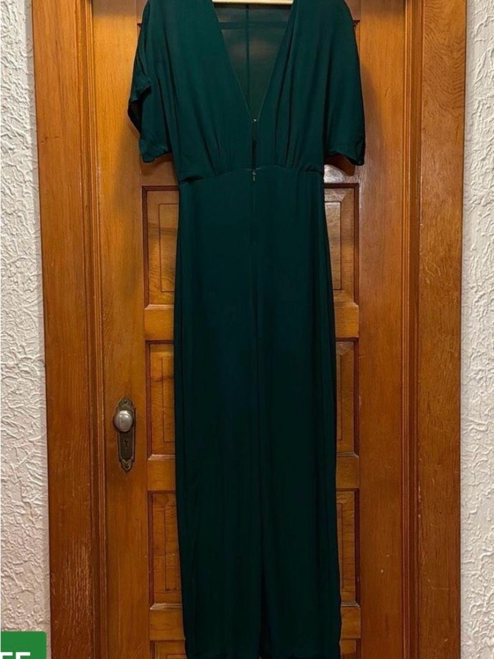 Reformation Emerald Green Wrap Jumpsuit - Picture 3 of 5